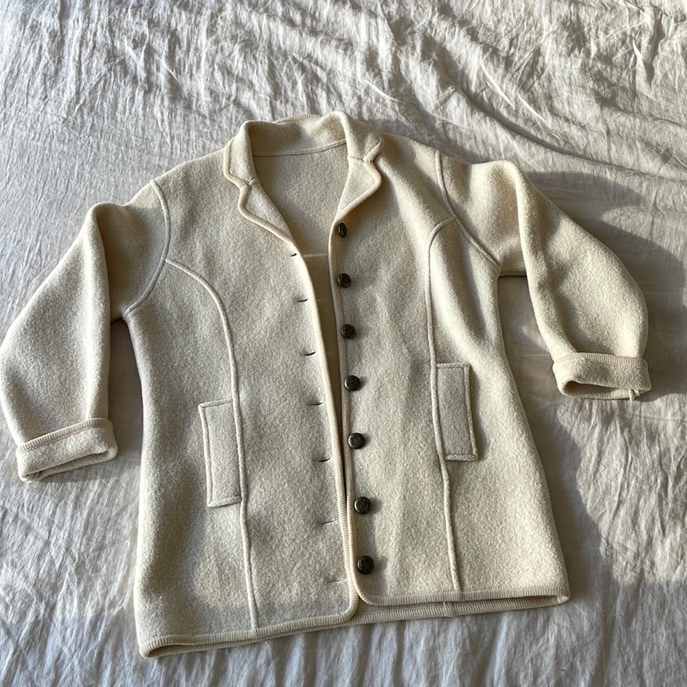 Vintage Women’s Cream Shacket, Pure Wool, Women’s S/M